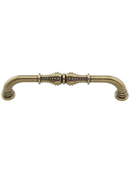 Prestige Beaded Cabinet Pull - 5 inch Center-to-Center in Distressed Antique Brass.